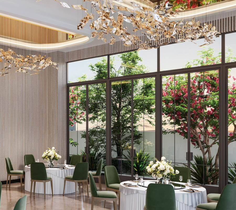 banquet hall at EKYA, a Sejal StarOm project in Malad West Mumbai