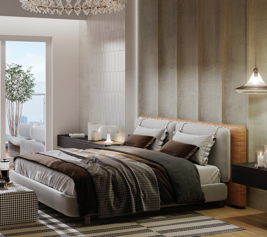 bedroom interior at EKYA, a Sejal StarOm project in Malad West Mumbai